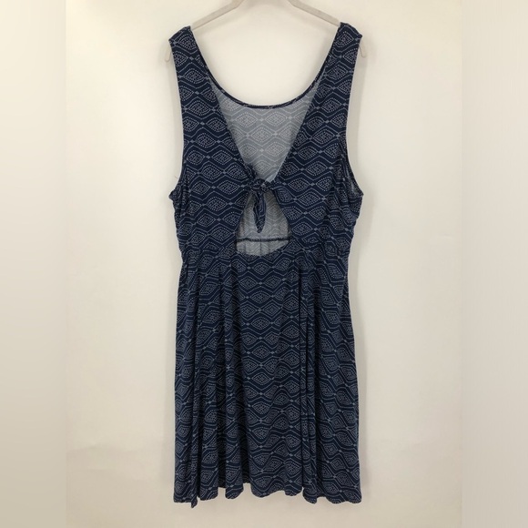 torrid 2X open back challis skater dress plus size Nagy blue 10839046 0685 - Picture 8 of 14